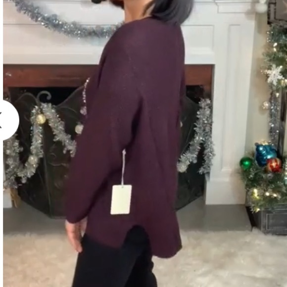 Plum - RELAXED LONG SLEEVE SOFT CHANILLE SWEATER - Picture 2 of 2